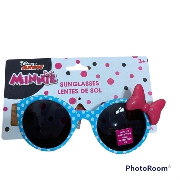 Minnie Mouse Polka Dot Sunglasses NWT Blue Pink Disney Kids - Picture 1 of 3